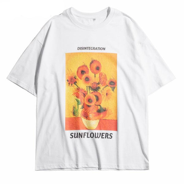 Sunflowers Print T-shirts