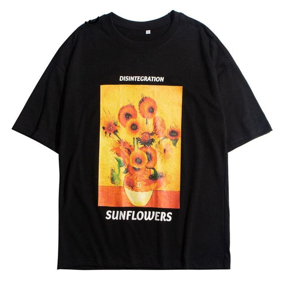 Sunflowers Print T-shirts