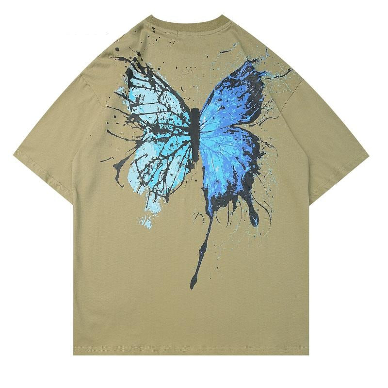 Graffiti Butterfly Print T-shirts