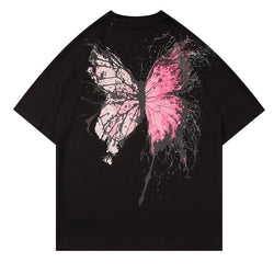 Graffiti Butterfly Print T-shirts