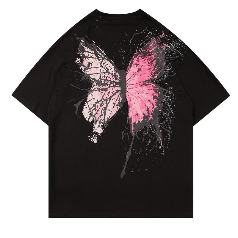 Graffiti Butterfly Print T-shirts