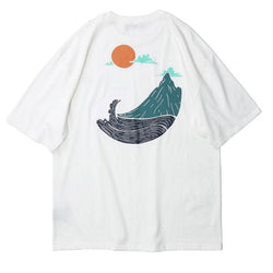 Mountain Wave Print T-Shirts