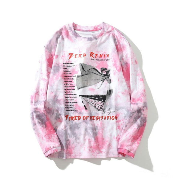 Hipster Casual Pink Pullover Streetwear