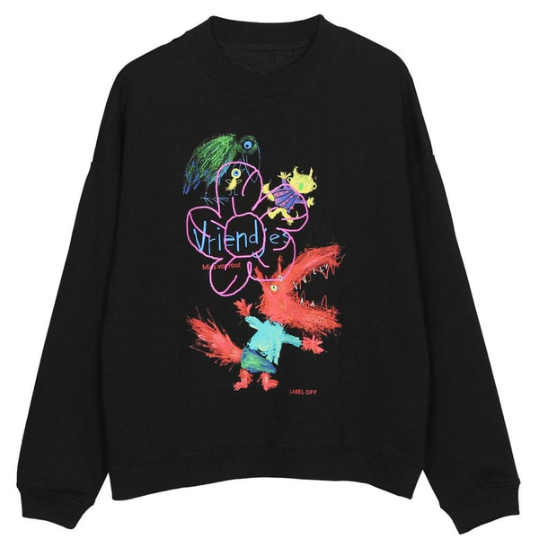 Graffiti Dinosaur Print Sweatshirts