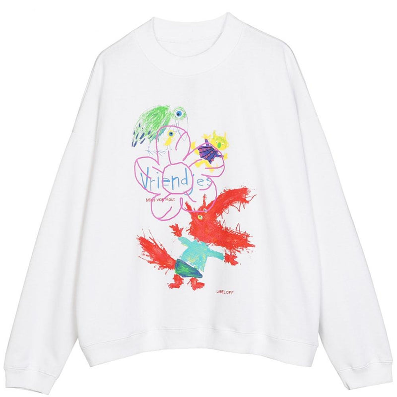 Graffiti Dinosaur Print Sweatshirts