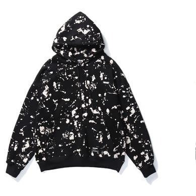 Ink Graffiti Print Fleece Hoodies