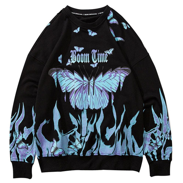 Fire Flame Butterfly Sweatshirts