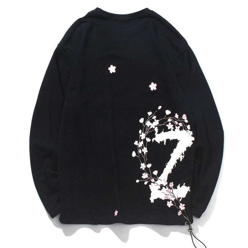 Flowers Print Pullover Sweatshirts