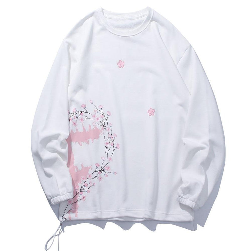 Flowers Print Pullover Sweatshirts